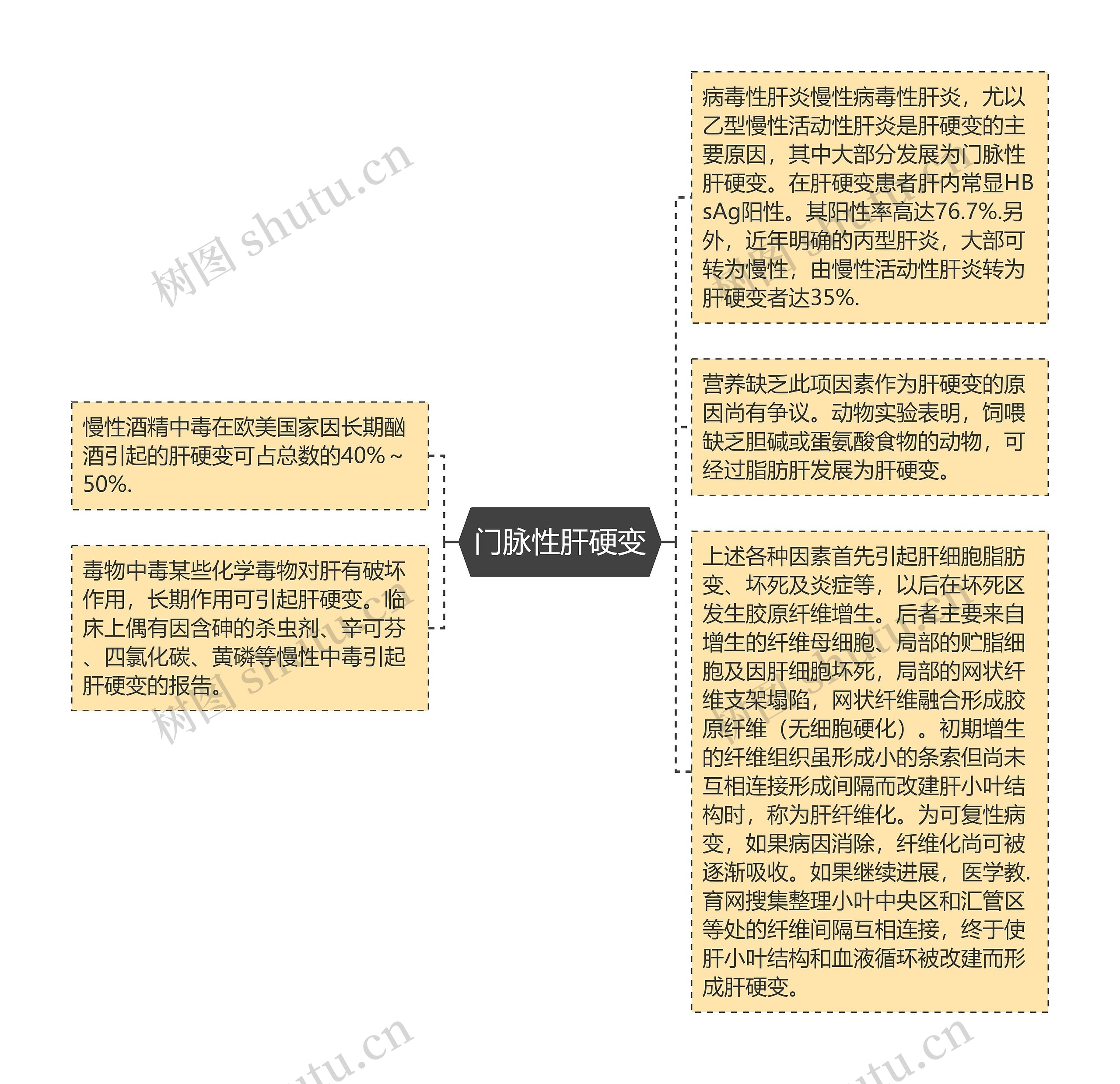 门脉性肝硬变思维导图