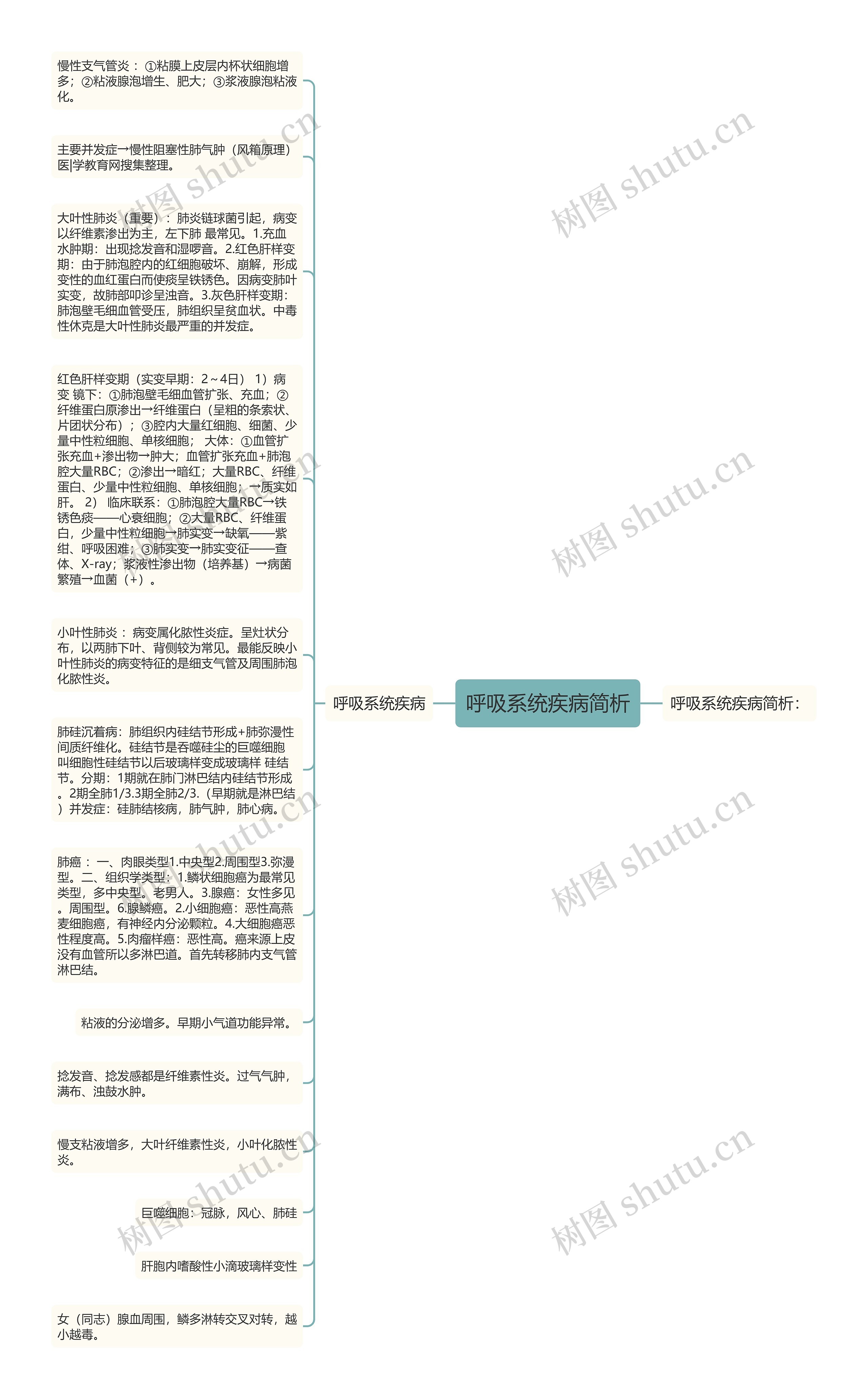 呼吸系统疾病简析思维导图