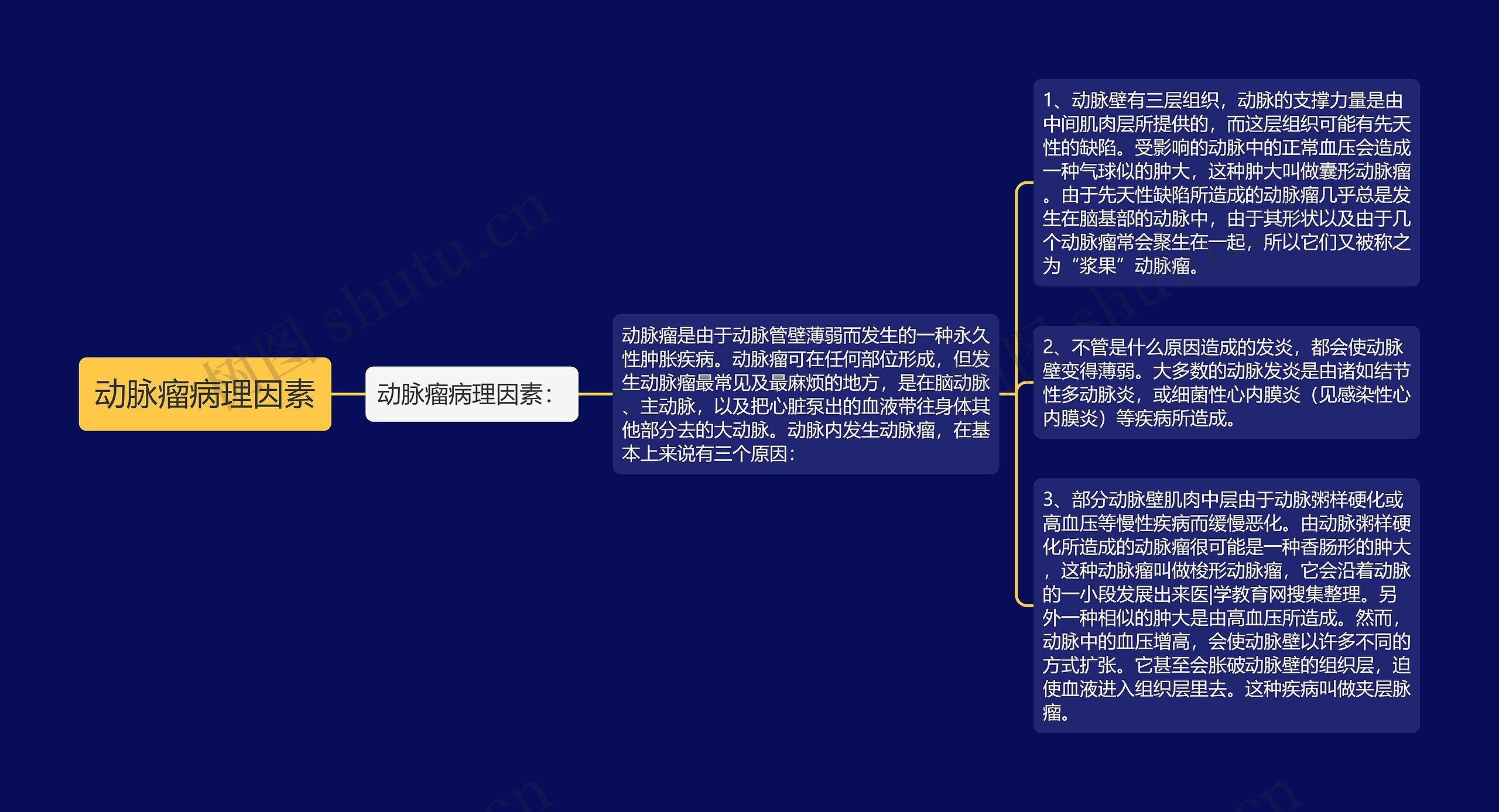 动脉瘤病理因素思维导图