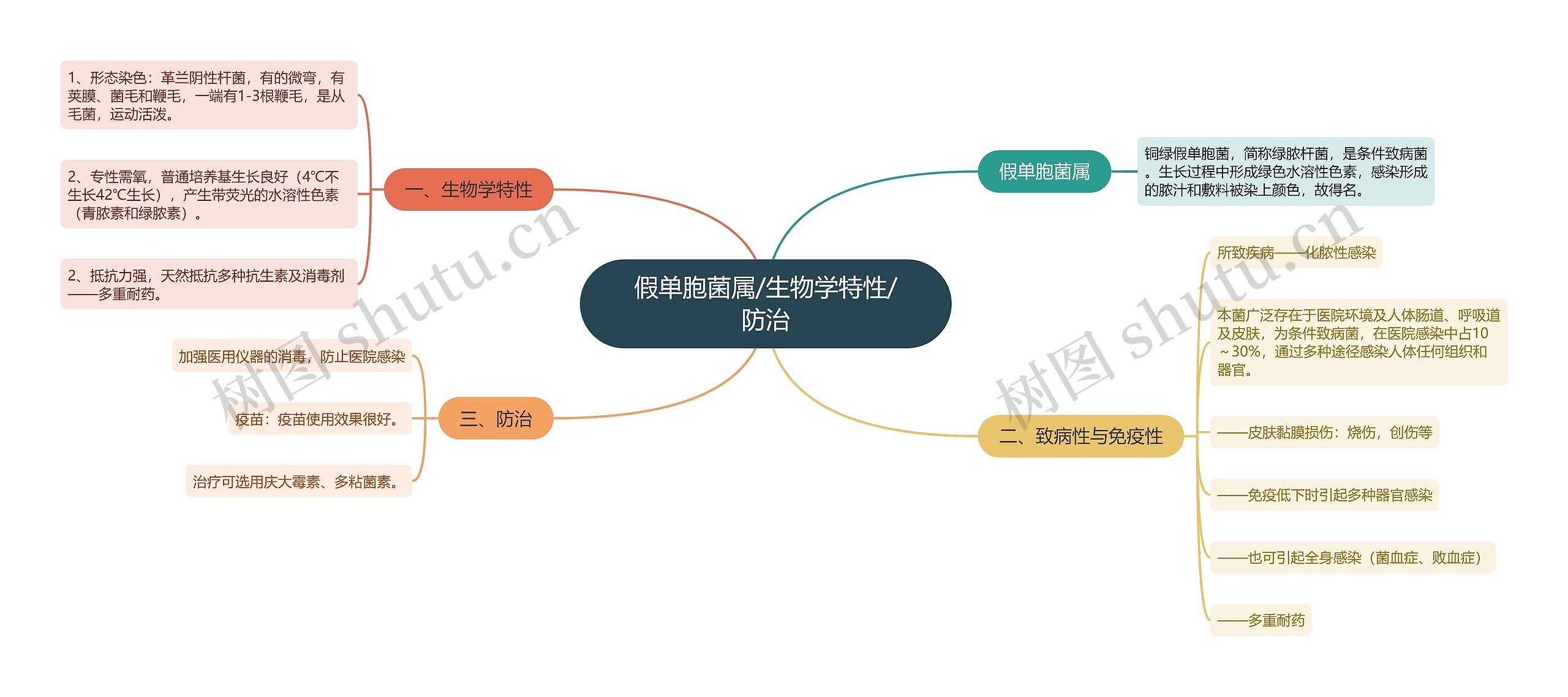 假单胞菌属/生物学特性/防治思维导图