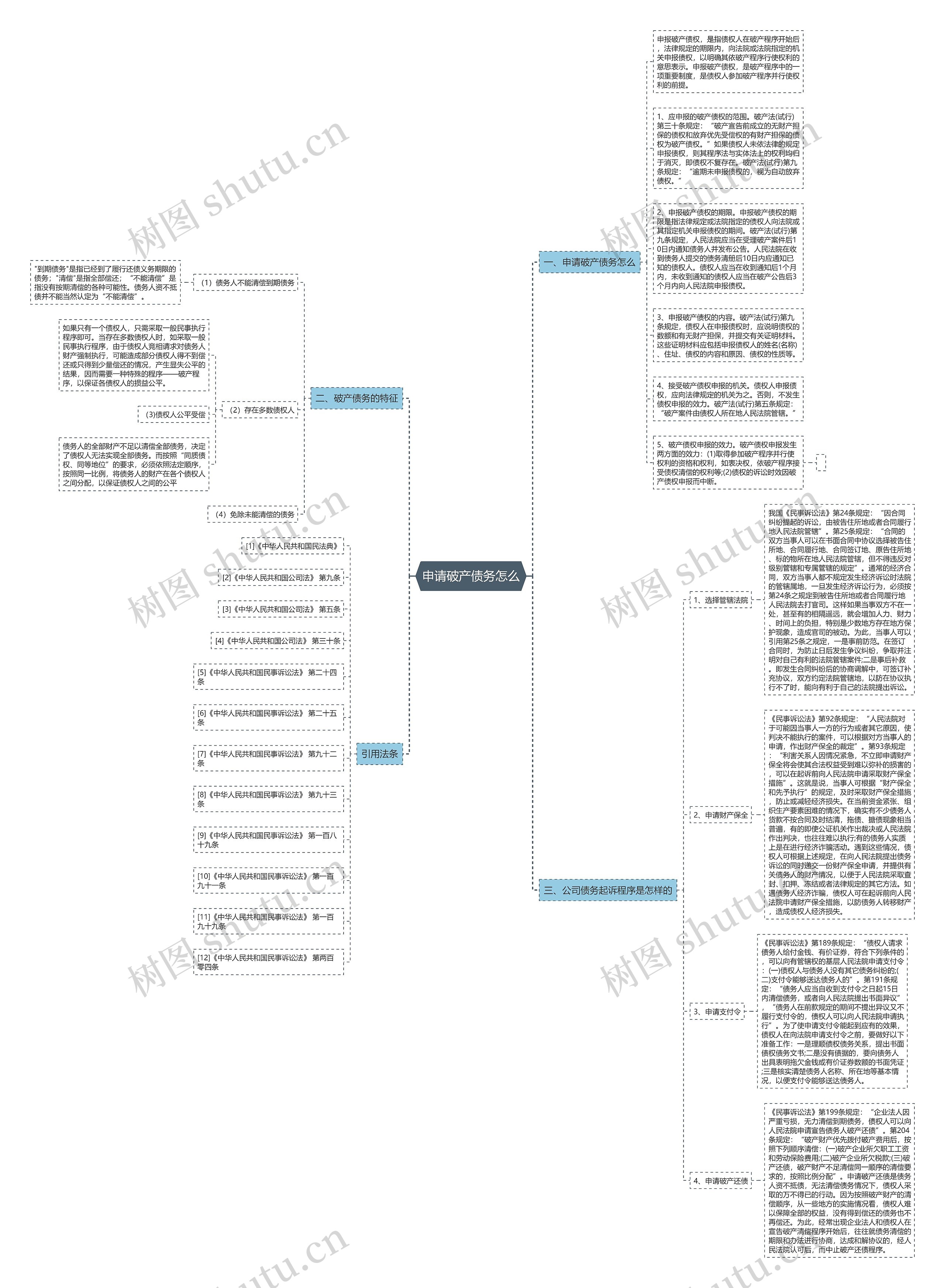 申请破产债务怎么思维导图