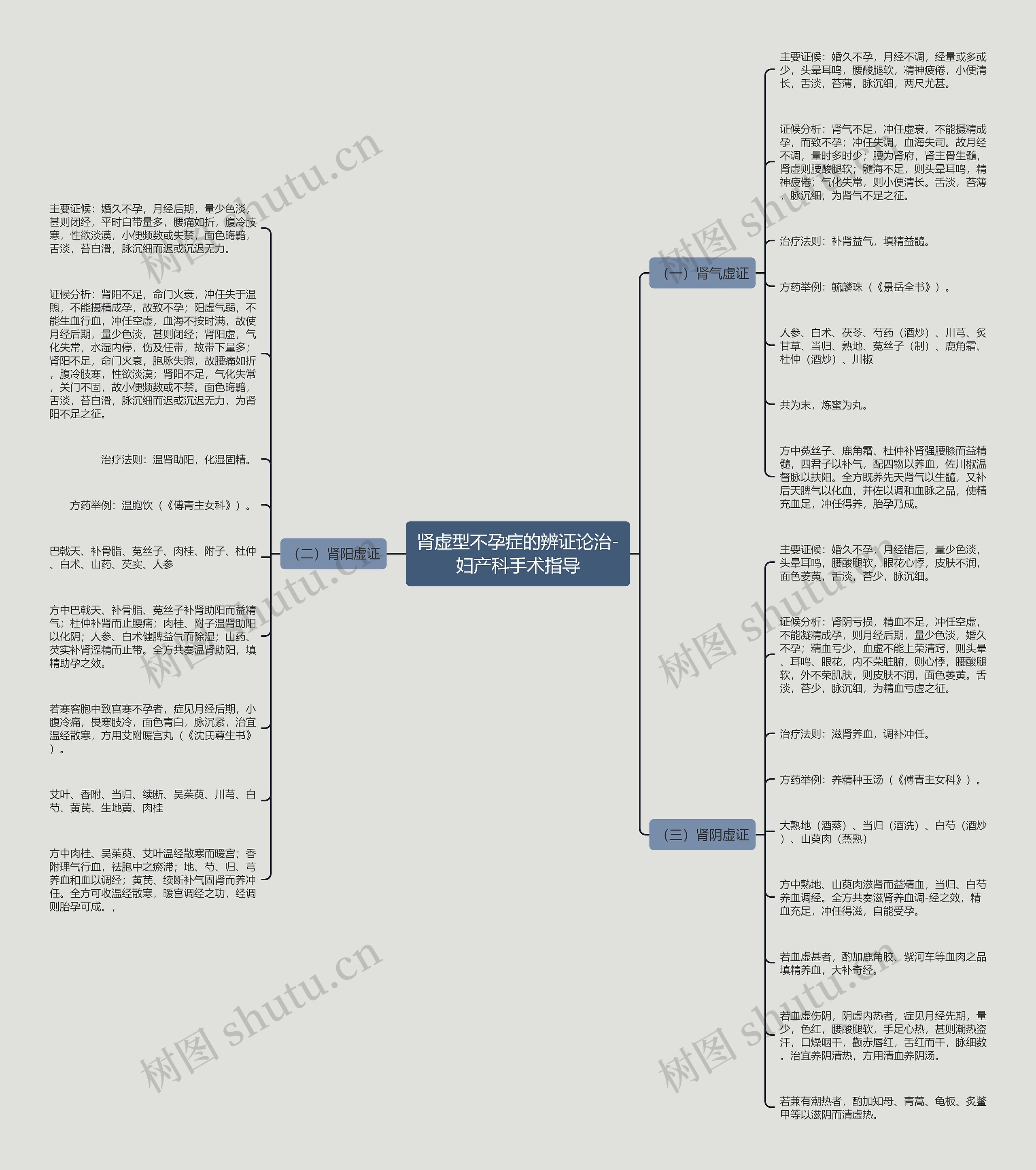 肾虚型不孕症的辨证论治-妇产科手术指导思维导图