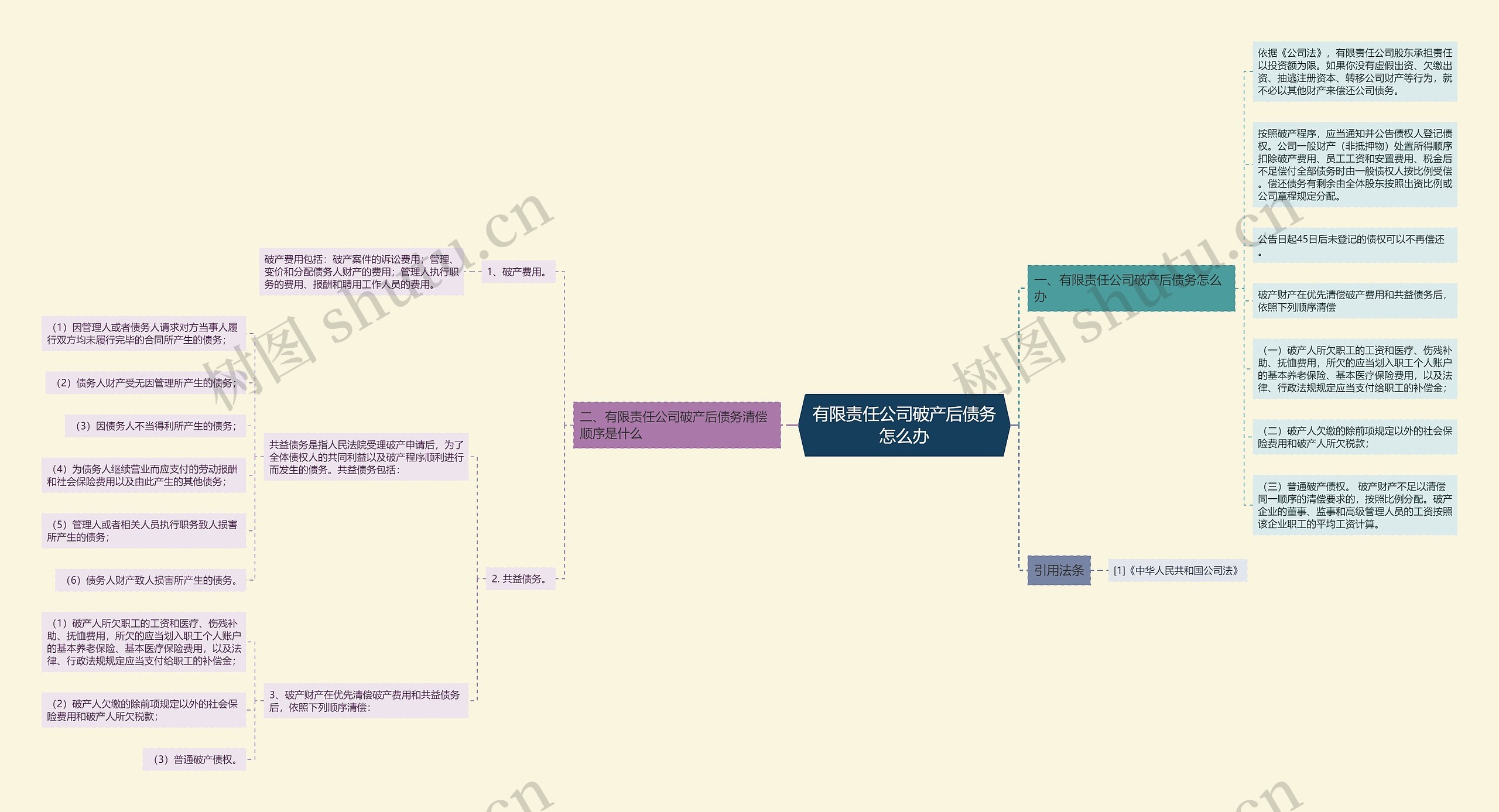 有限责任公司破产后债务怎么办思维导图