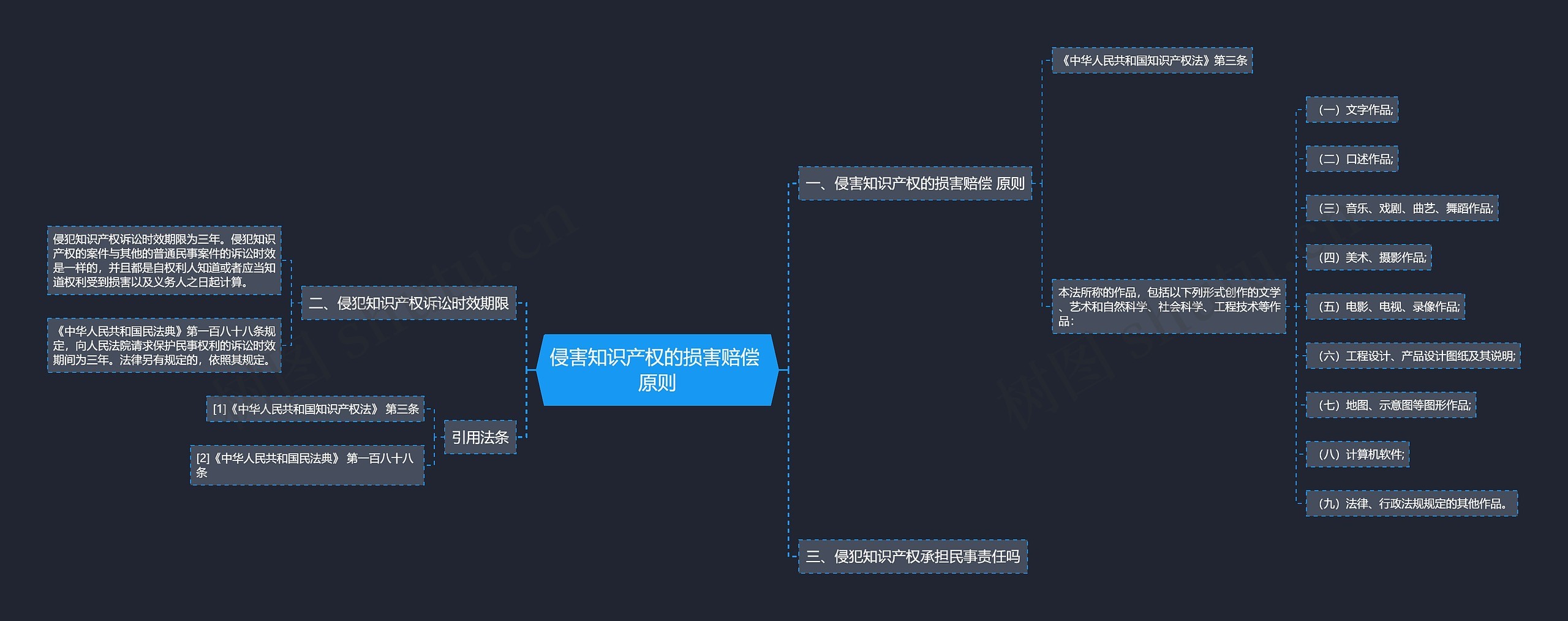 侵害知识产权的损害赔偿 原则思维导图