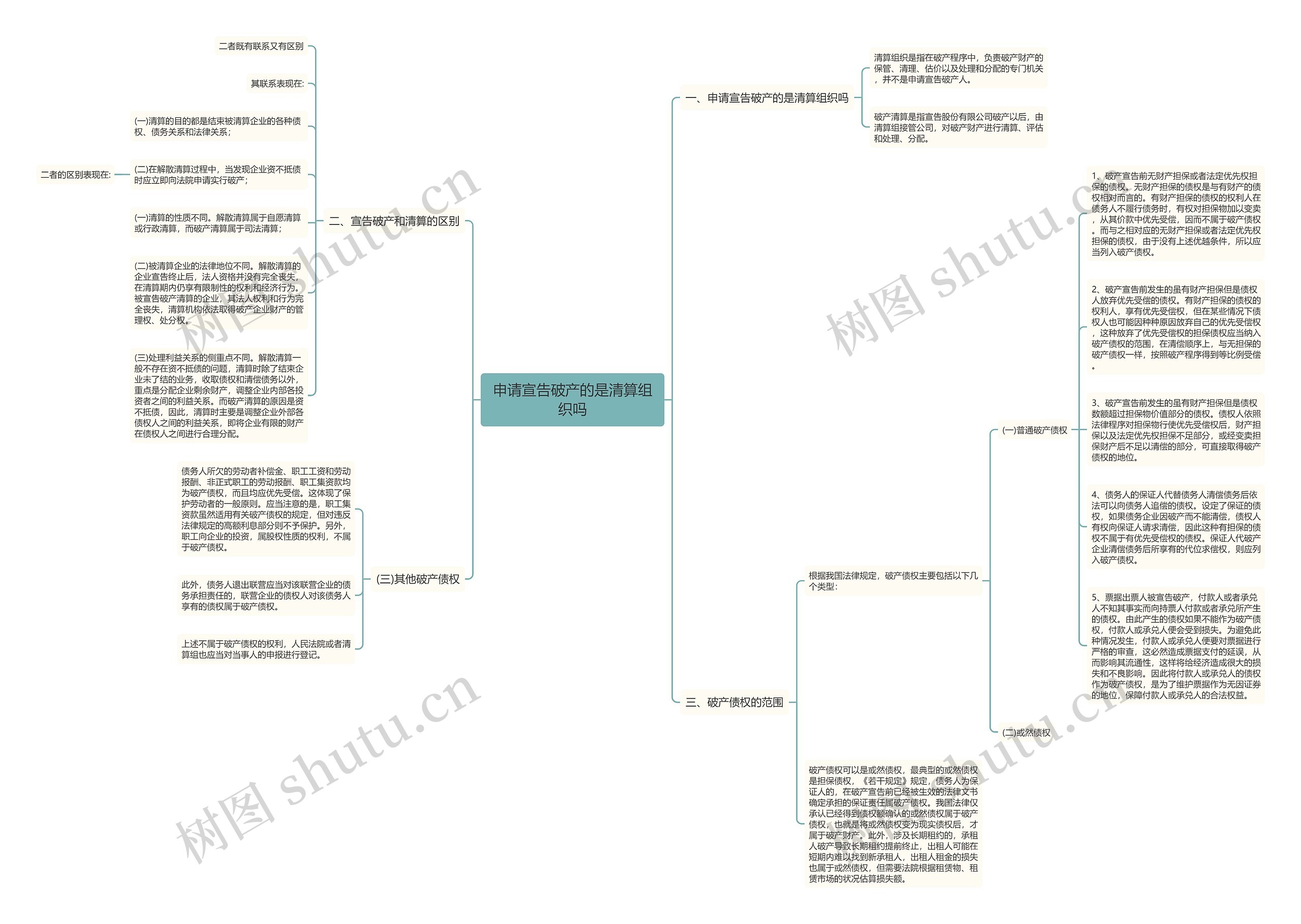 申请宣告破产的是清算组织吗思维导图
