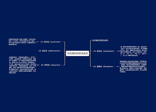 先天畸形的常见类型