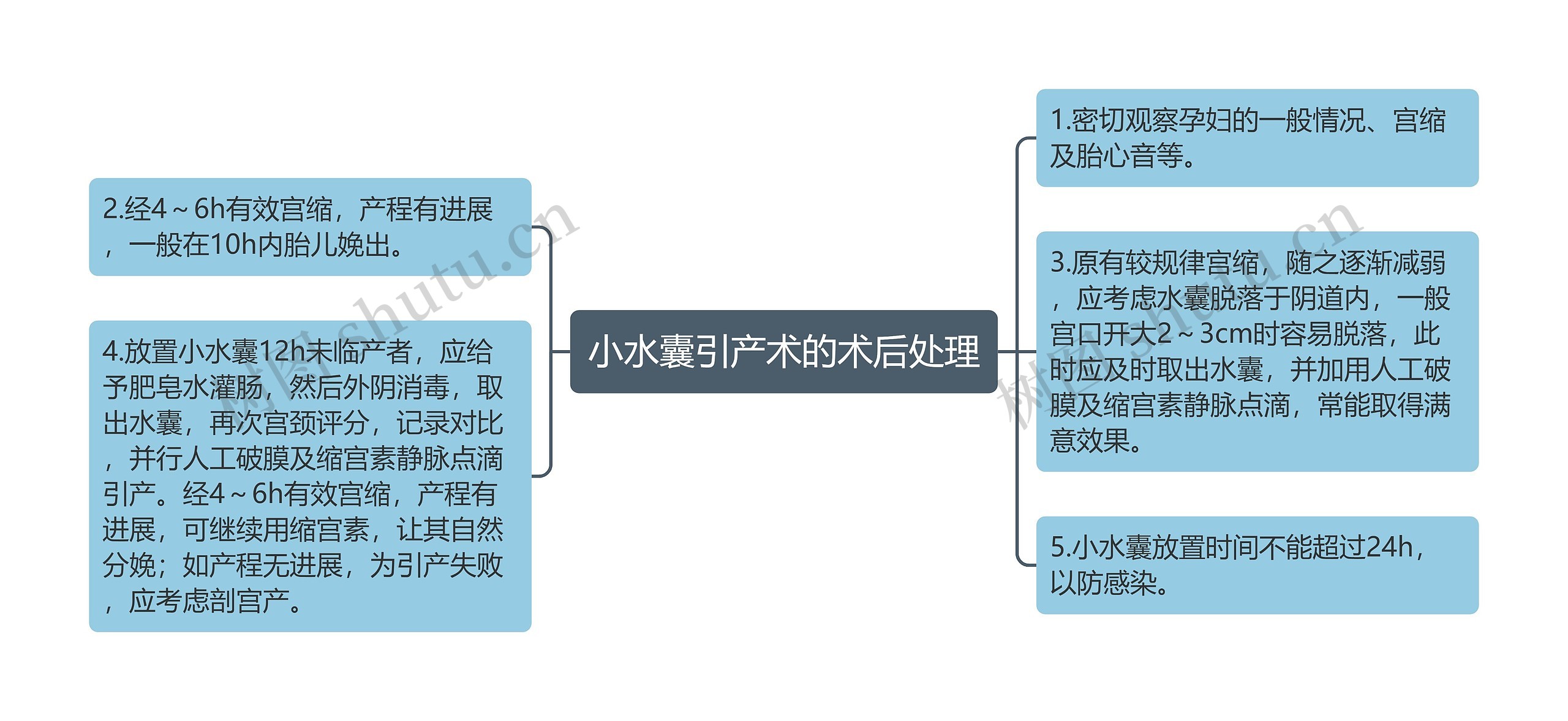 小水囊引产术的术后处理思维导图