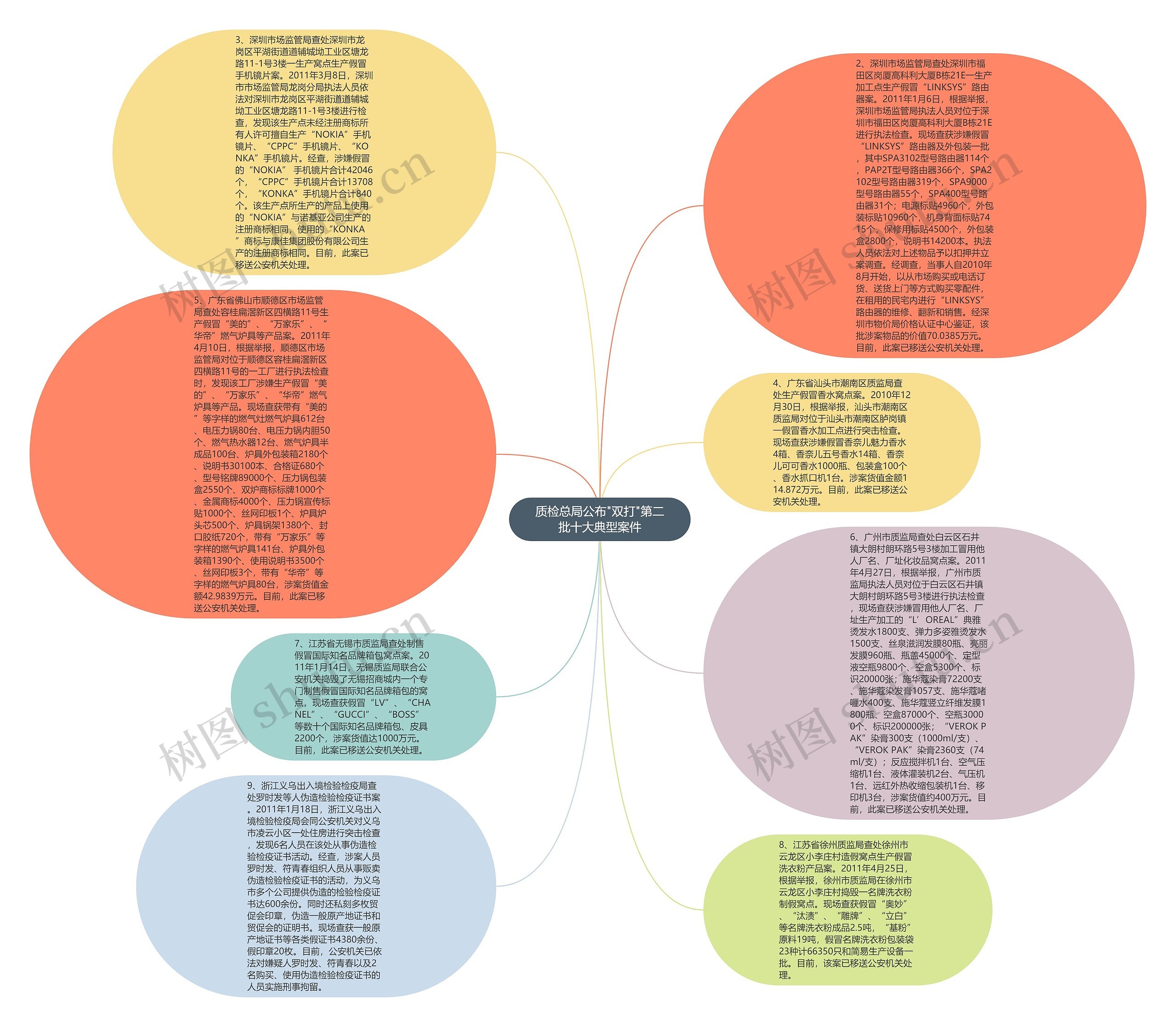 质检总局公布"双打"第二批十大典型案件思维导图