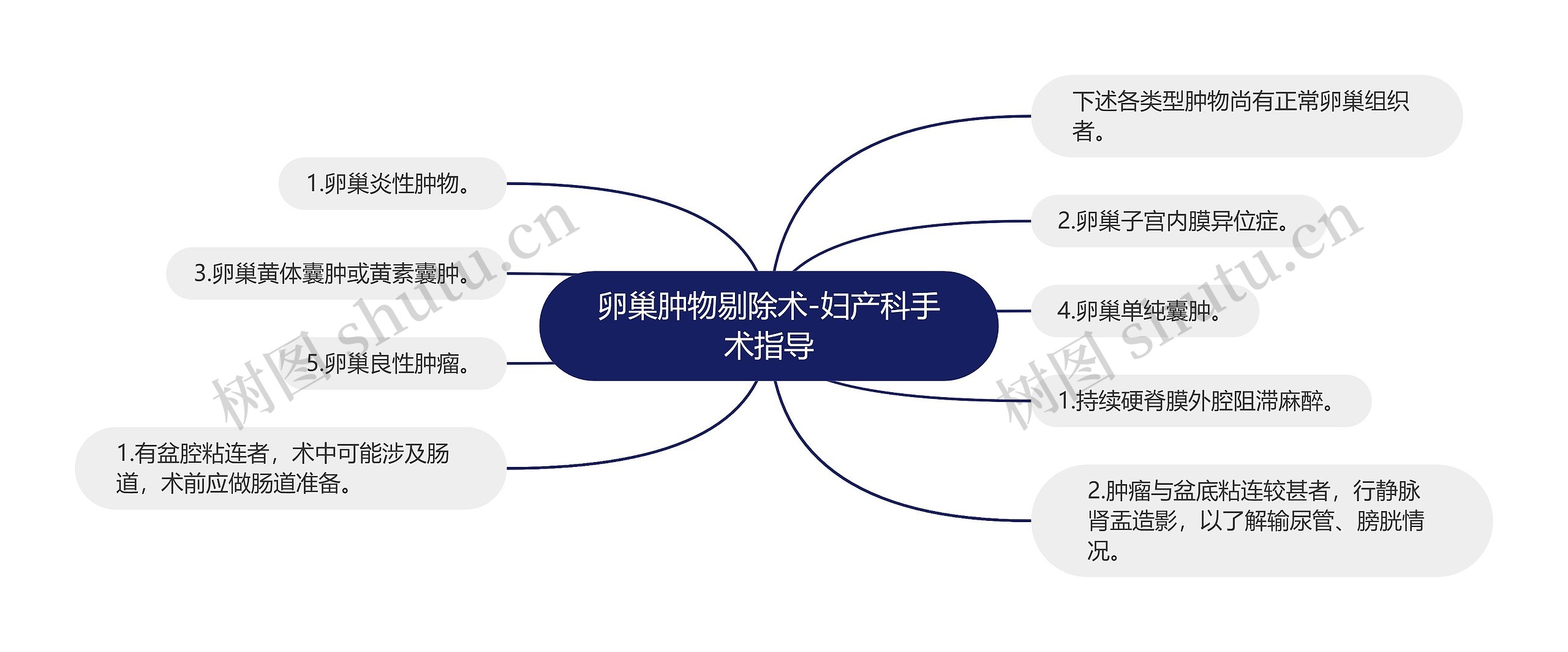 卵巢肿物剔除术-妇产科手术指导思维导图