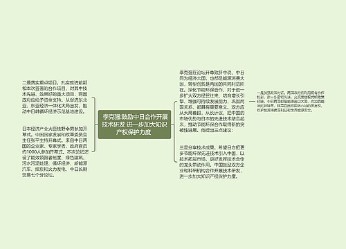  李克强:鼓励中日合作开展技术研发 进一步加大知识产权保护力度 