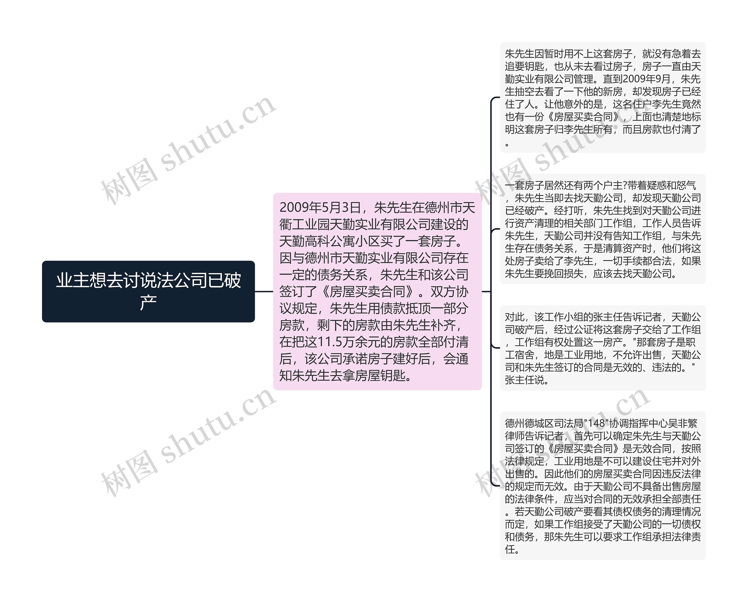 业主想去讨说法公司已破产思维导图