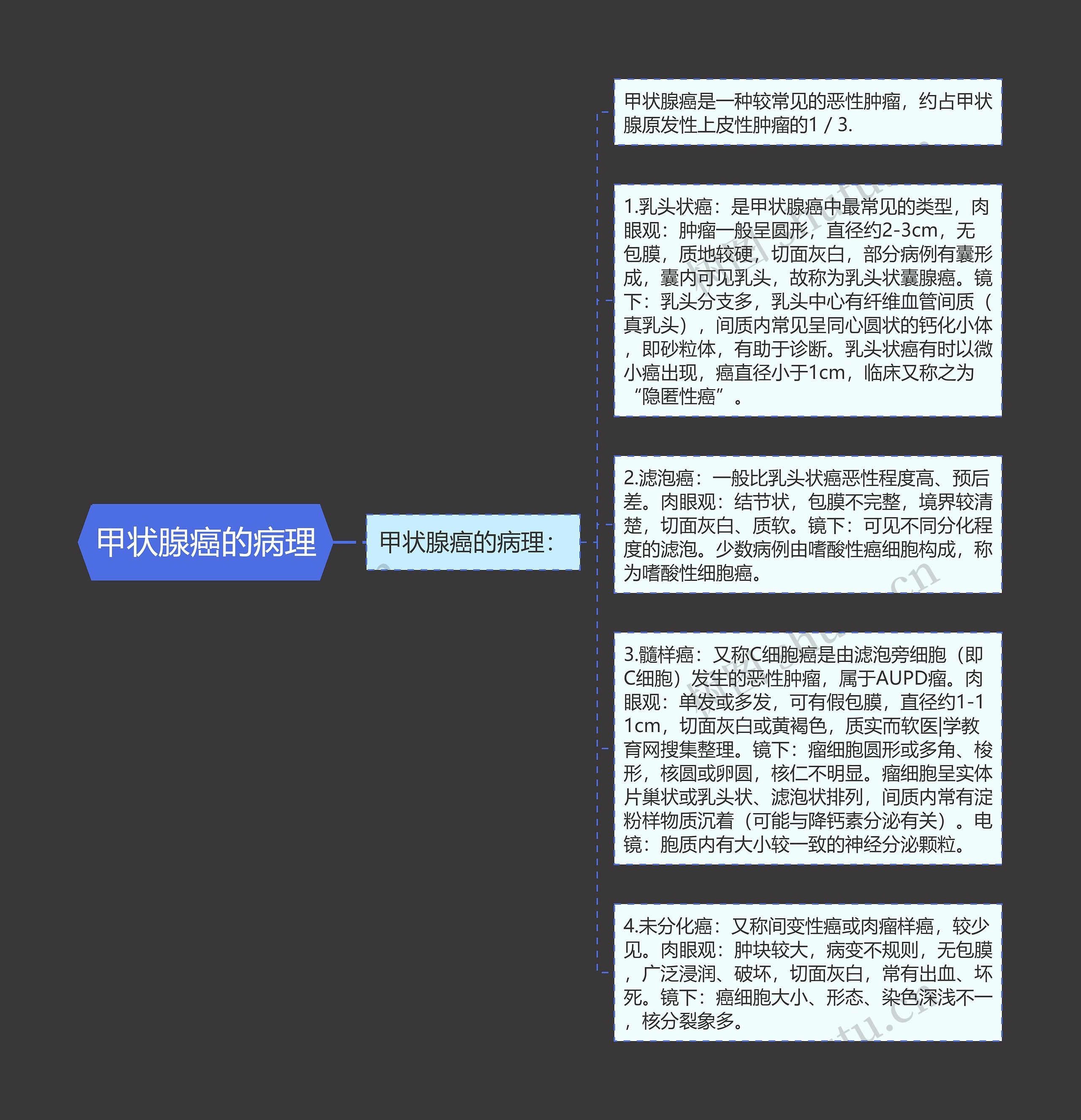 甲状腺癌的病理思维导图