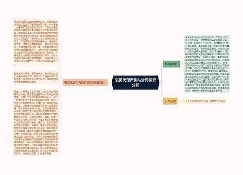 表见代理案例与合同骗罪分析