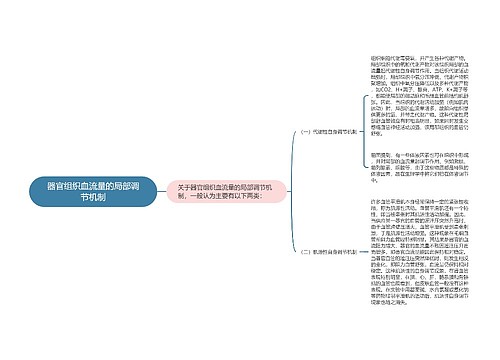 器官组织血流量的局部调节机制