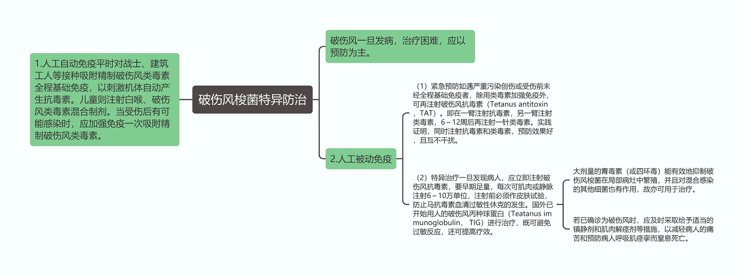 破伤风梭菌特异防治思维导图