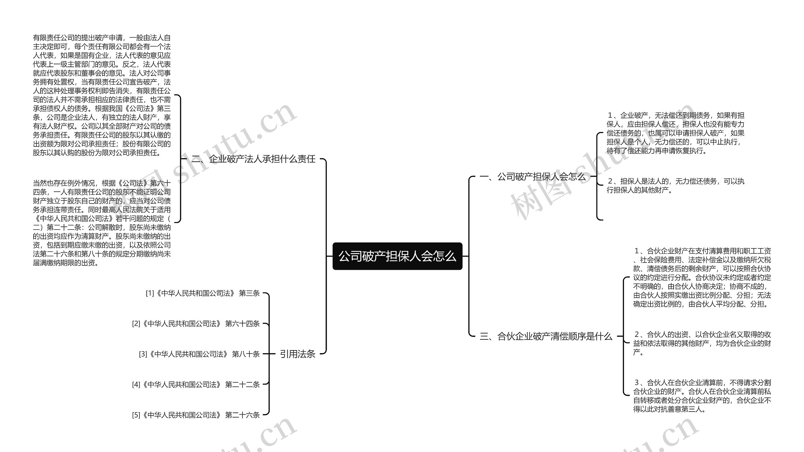 公司破产担保人会怎么思维导图