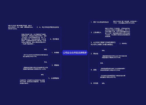 公司企业合并的法律程序