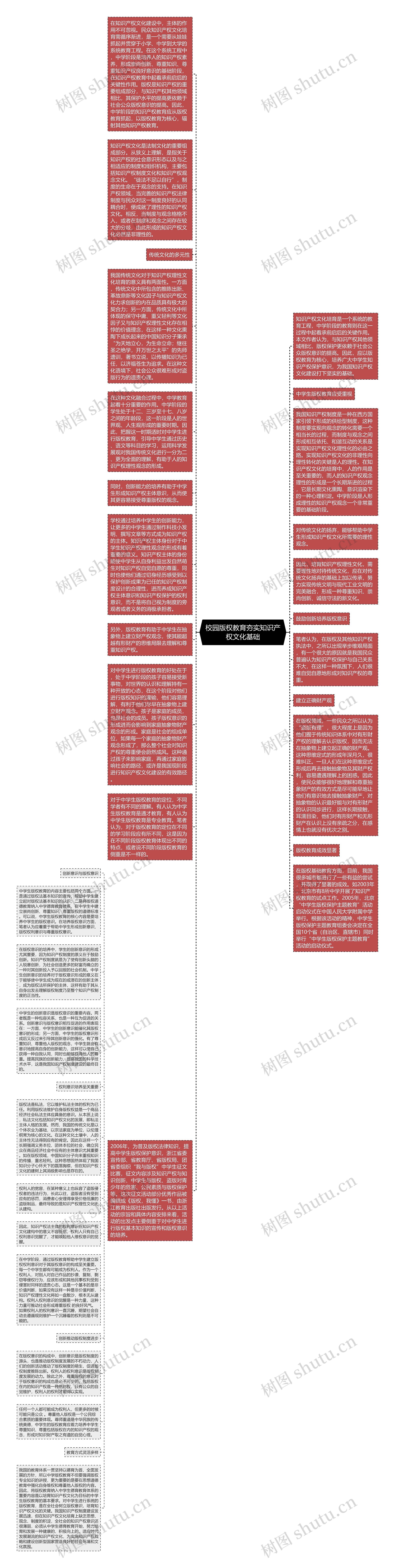 校园版权教育夯实知识产权文化基础思维导图