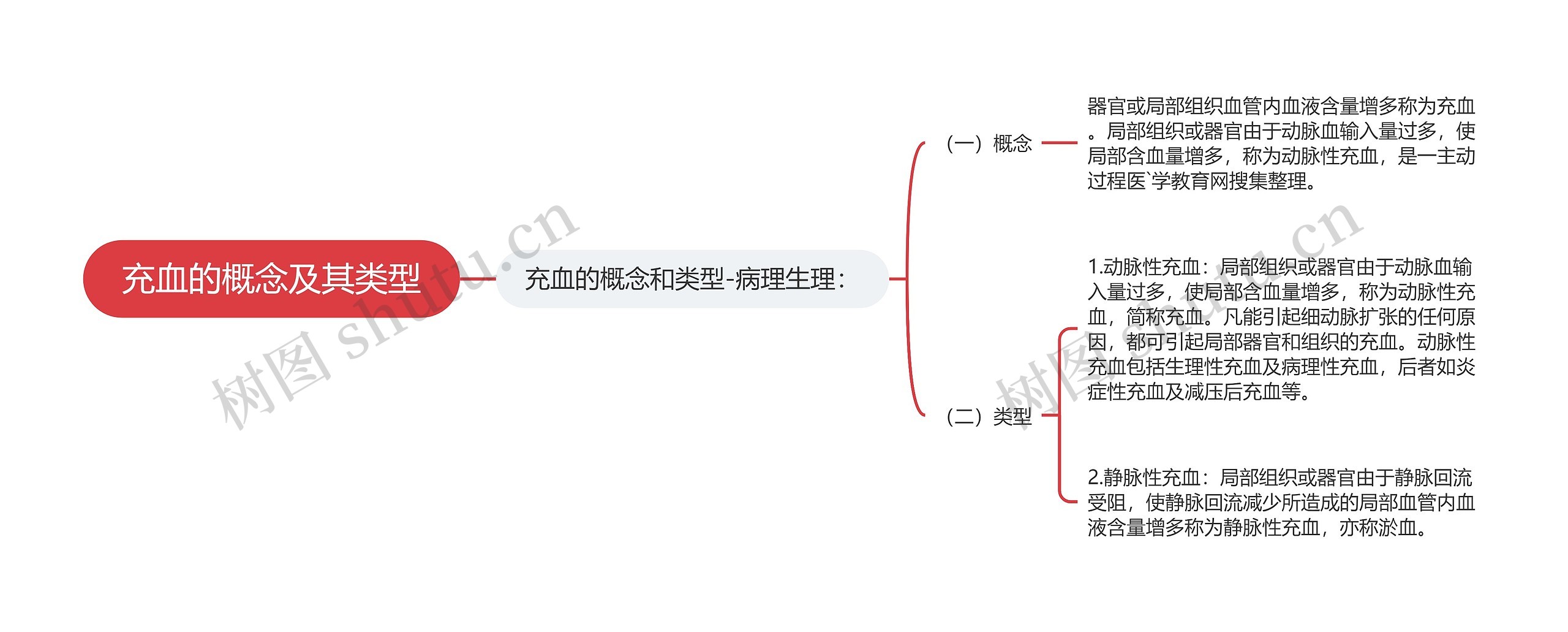 充血的概念及其类型思维导图