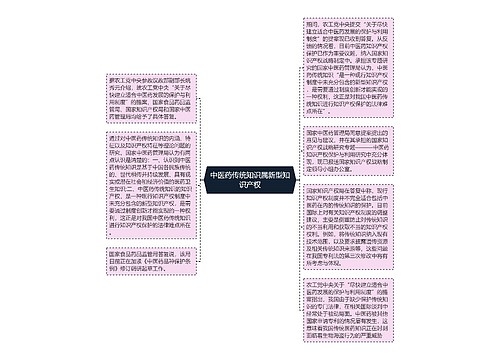 中医药传统知识属新型知识产权