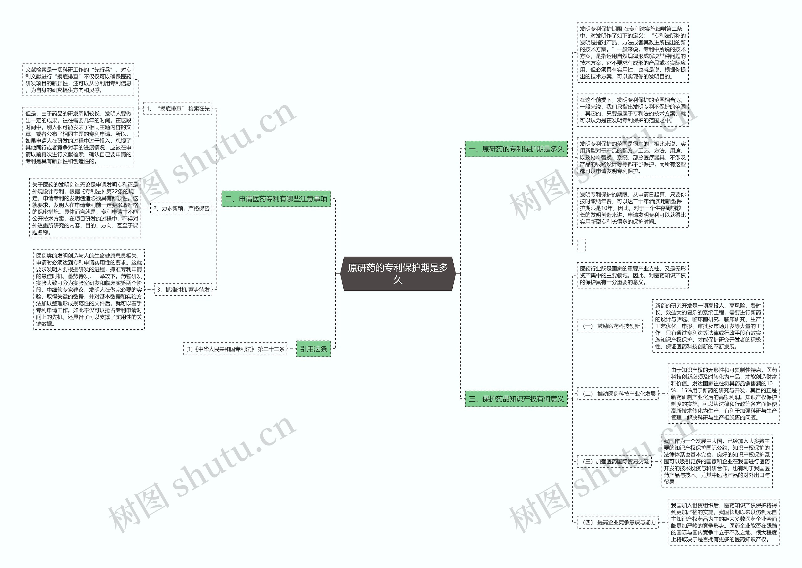 原研药的专利保护期是多久思维导图
