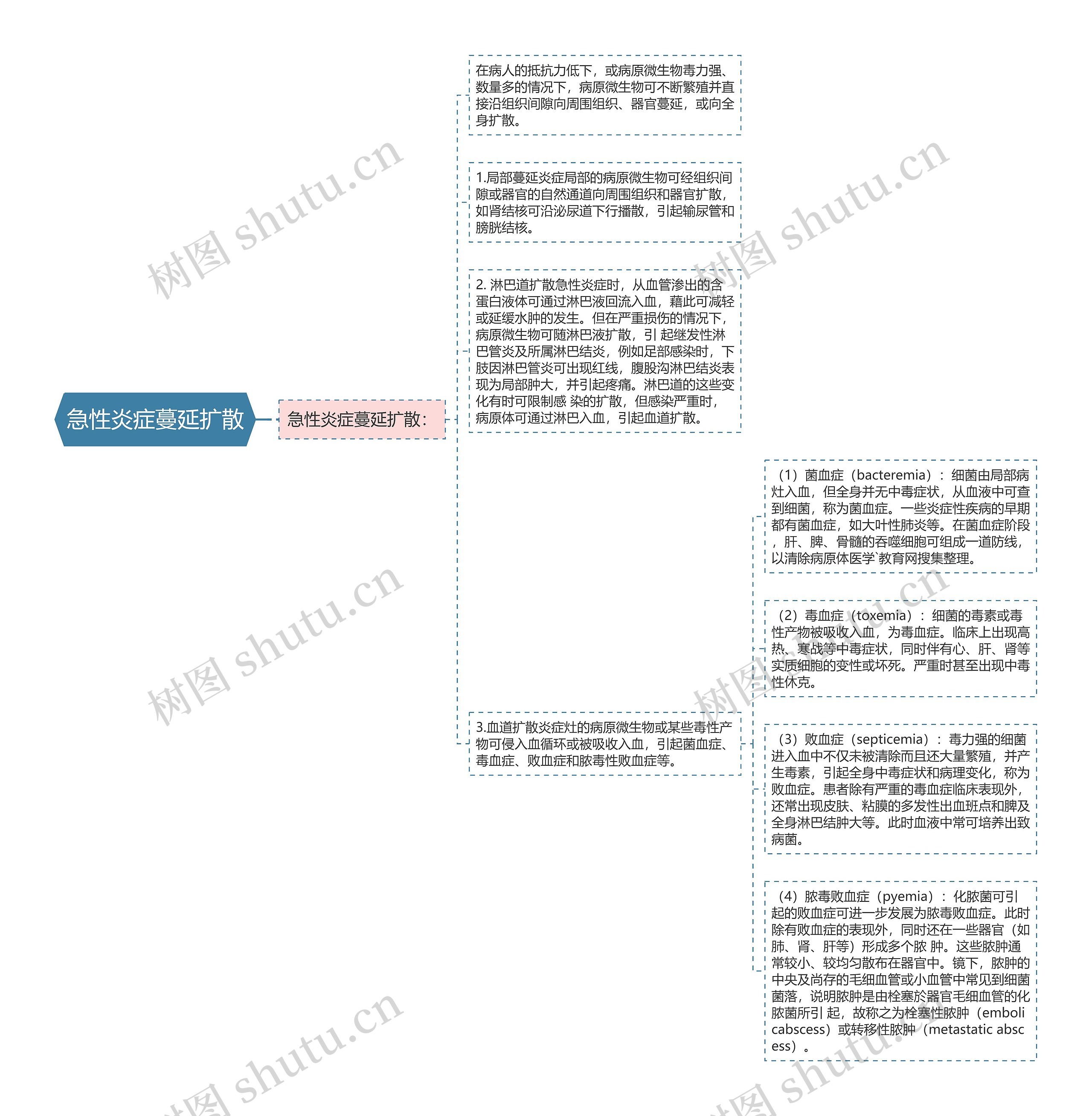 急性炎症蔓延扩散