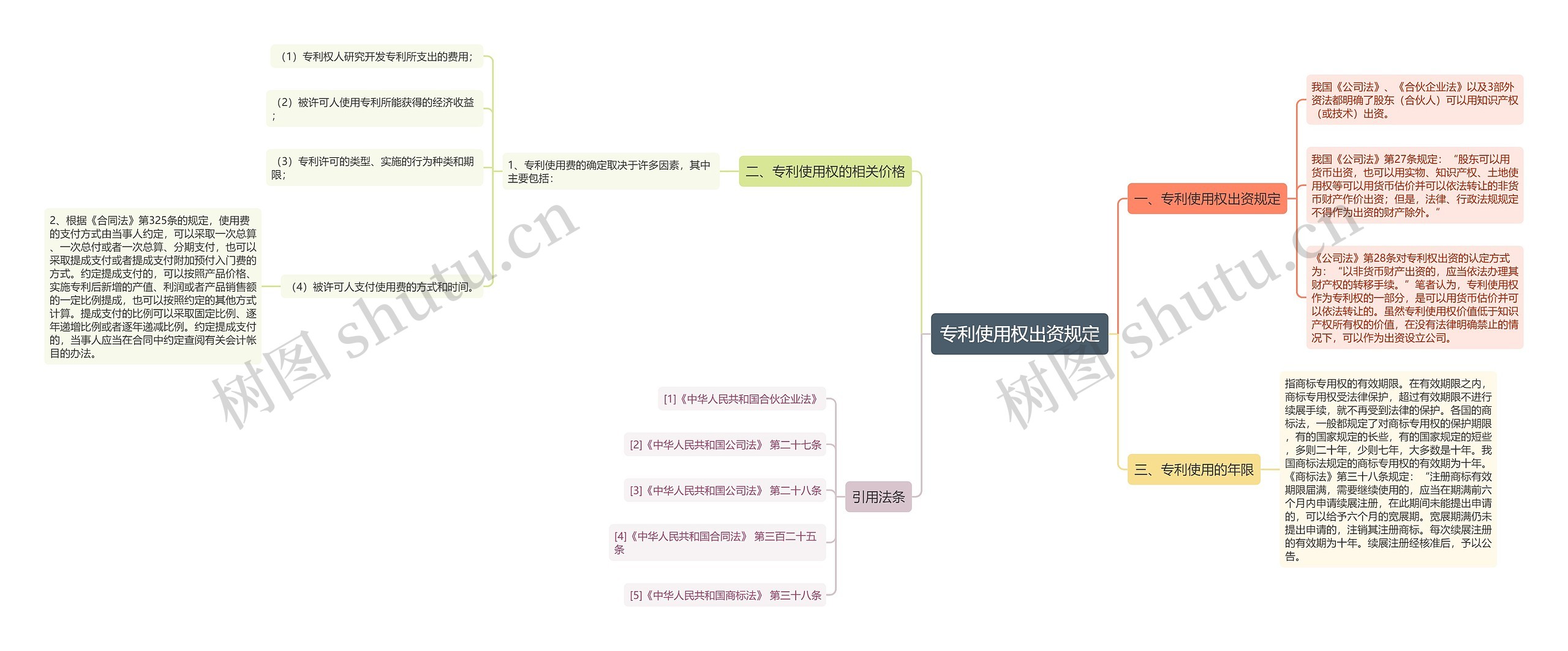 专利使用权出资规定思维导图