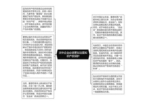 涉外企业必须更加注重知识产权保护