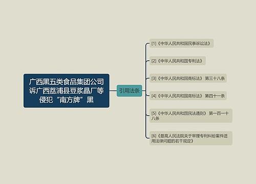 广西黑五类食品集团公司诉广西荔浦县豆浆晶厂等侵犯“南方牌”黑