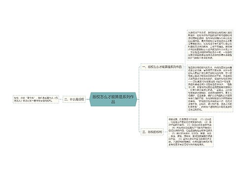 版权怎么才能算是系列作品