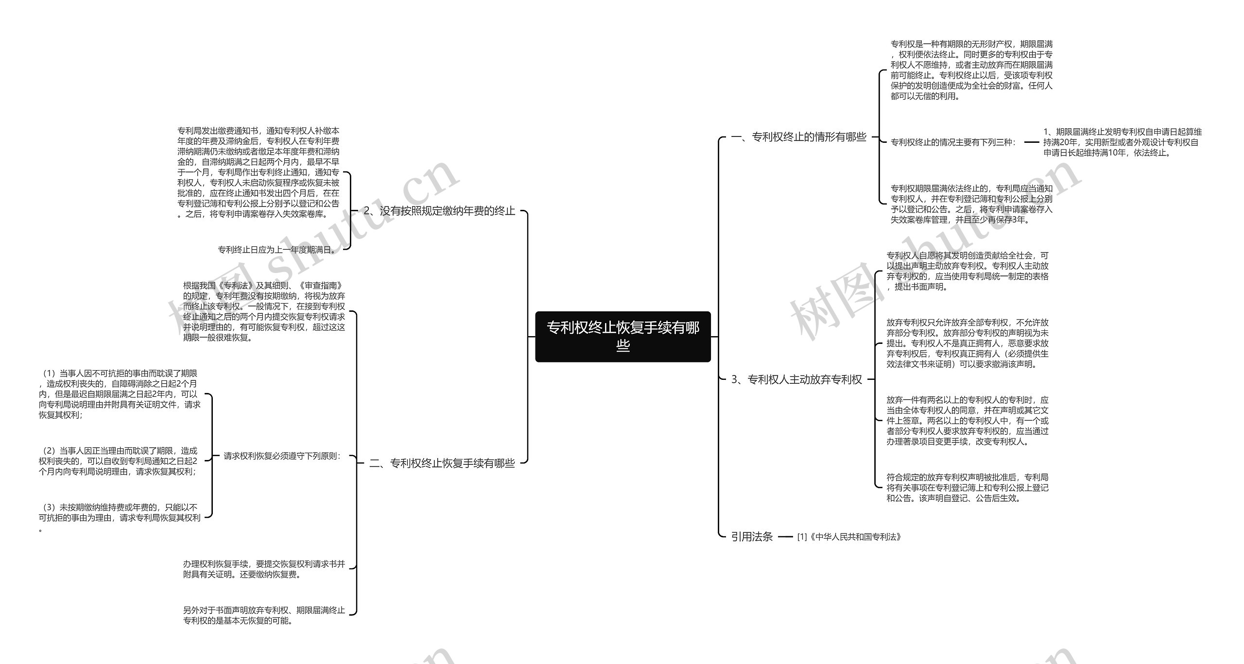 专利权终止恢复手续有哪些思维导图