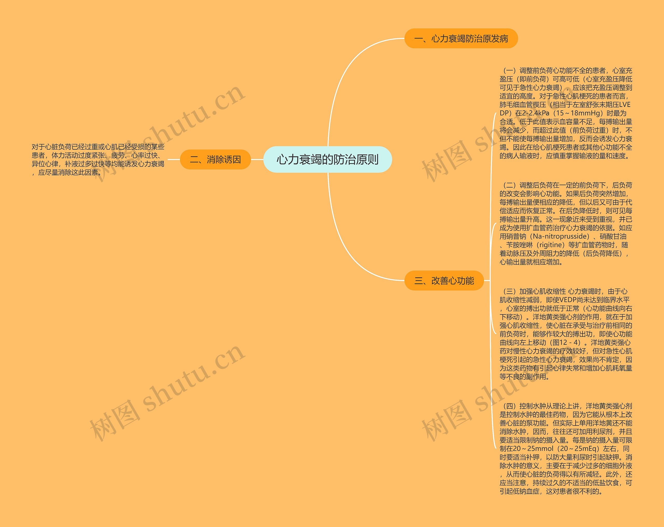 心力衰竭的防治原则思维导图