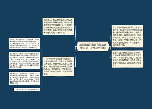 访世贸组织高官布恩坎普:中国是一个成功的范例