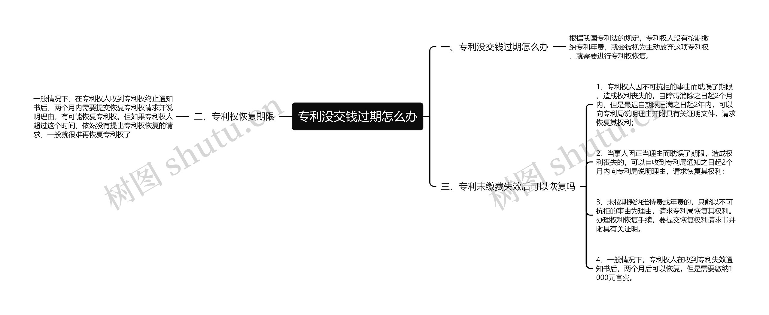 专利没交钱过期怎么办思维导图