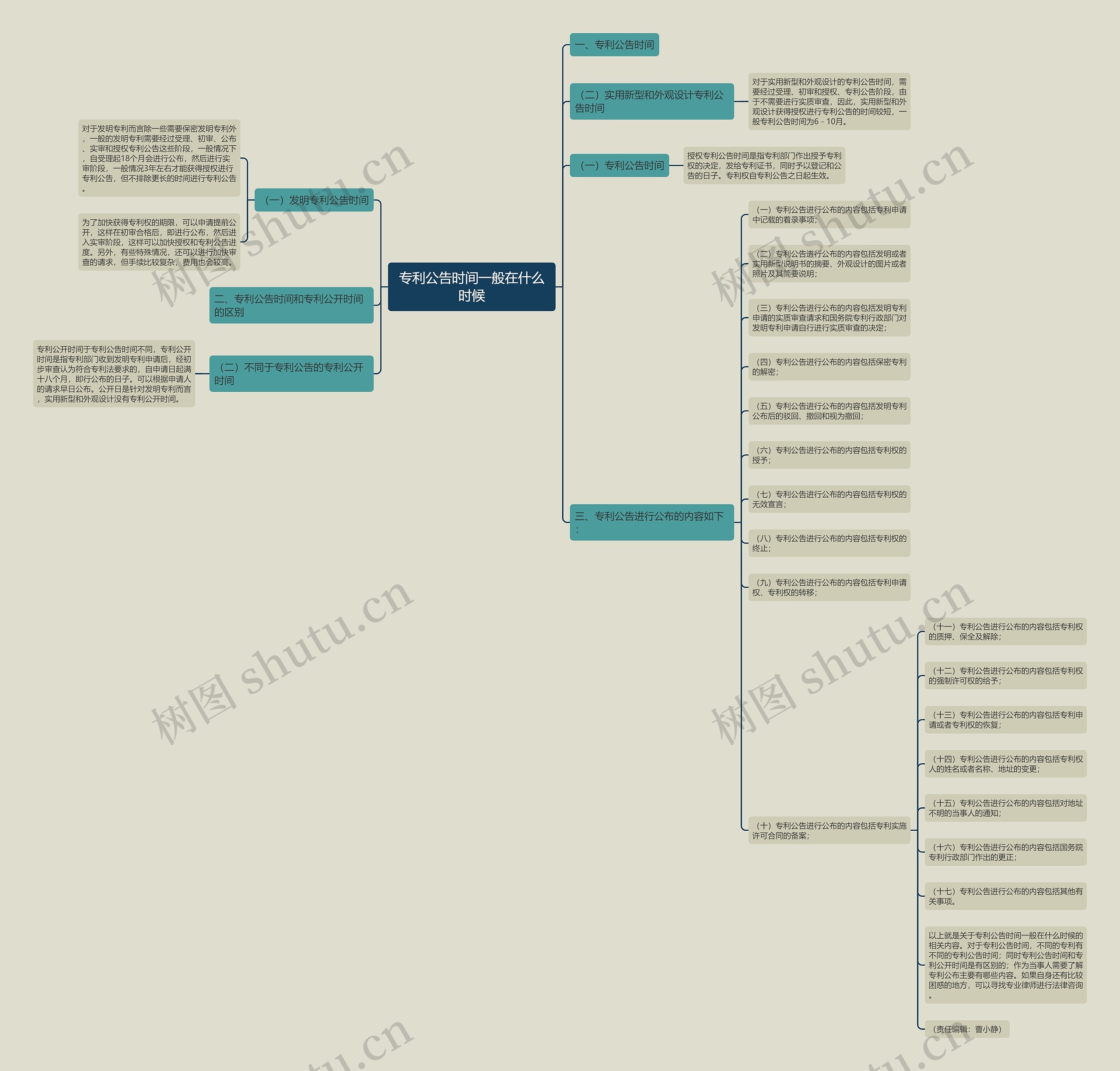 专利公告时间一般在什么时候思维导图