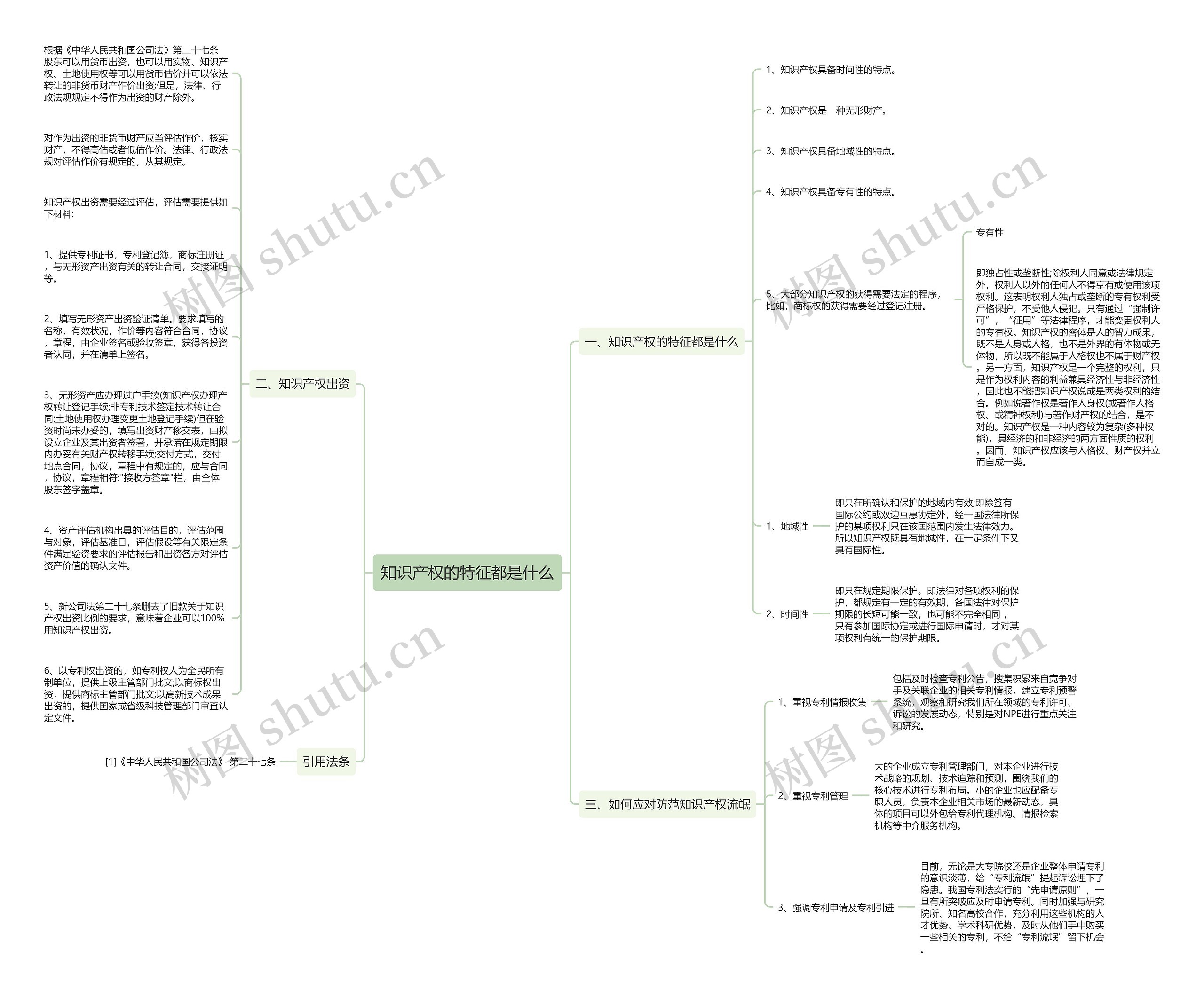 知识产权的特征都是什么思维导图
