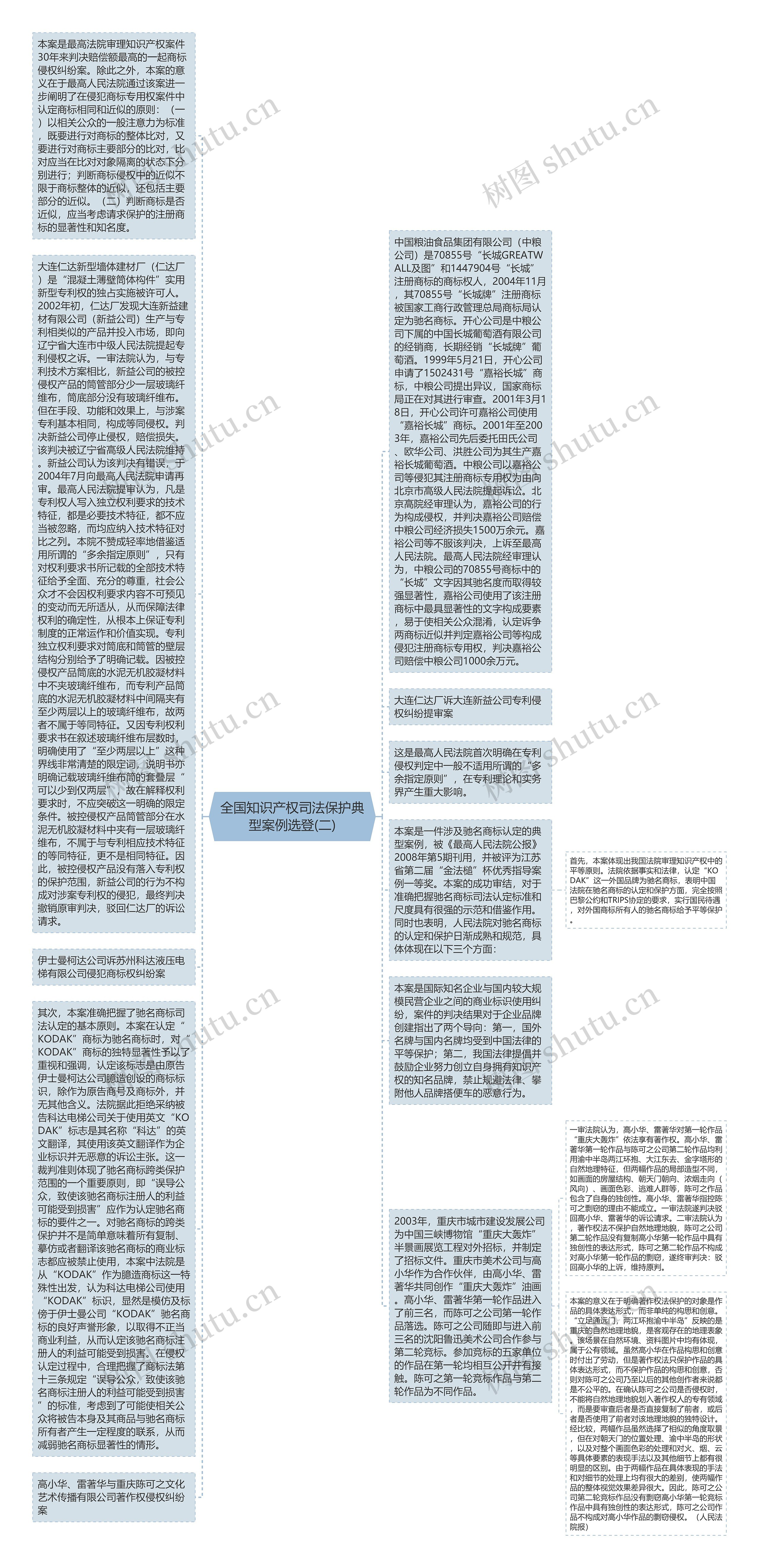 全国知识产权司法保护典型案例选登(二)思维导图