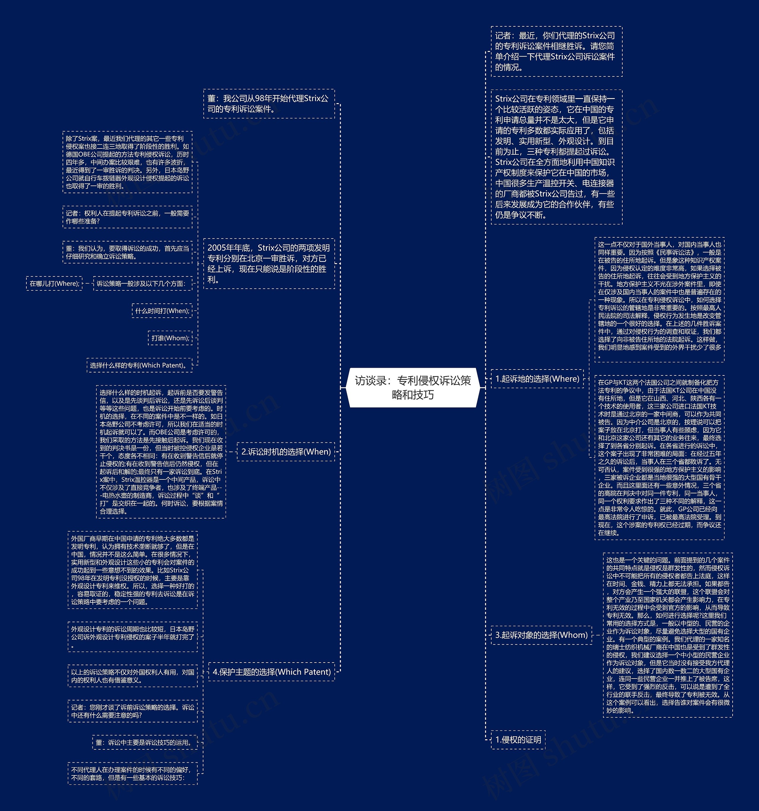 访谈录：专利侵权诉讼策略和技巧思维导图