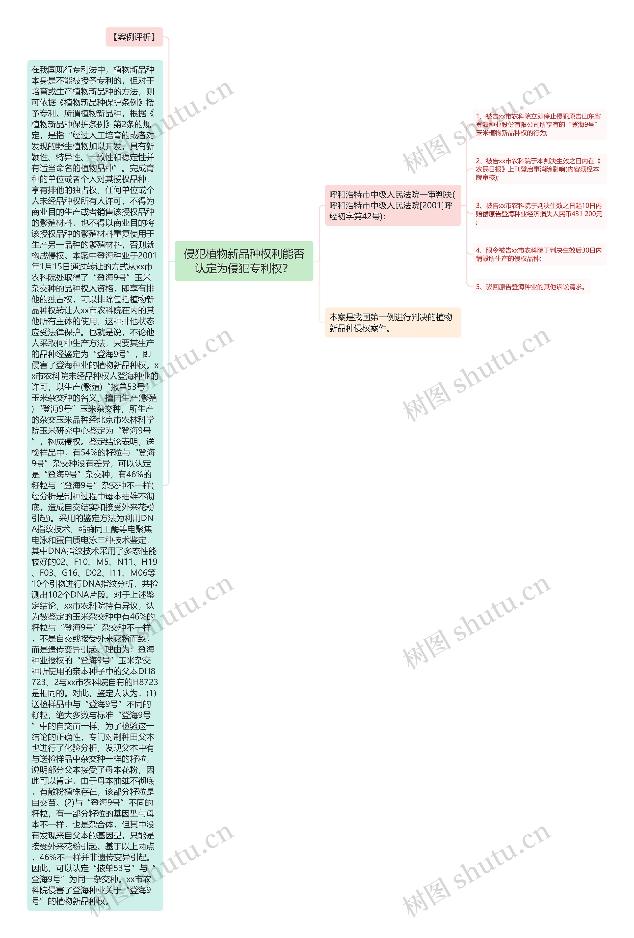 侵犯植物新品种权利能否认定为侵犯专利权？思维导图