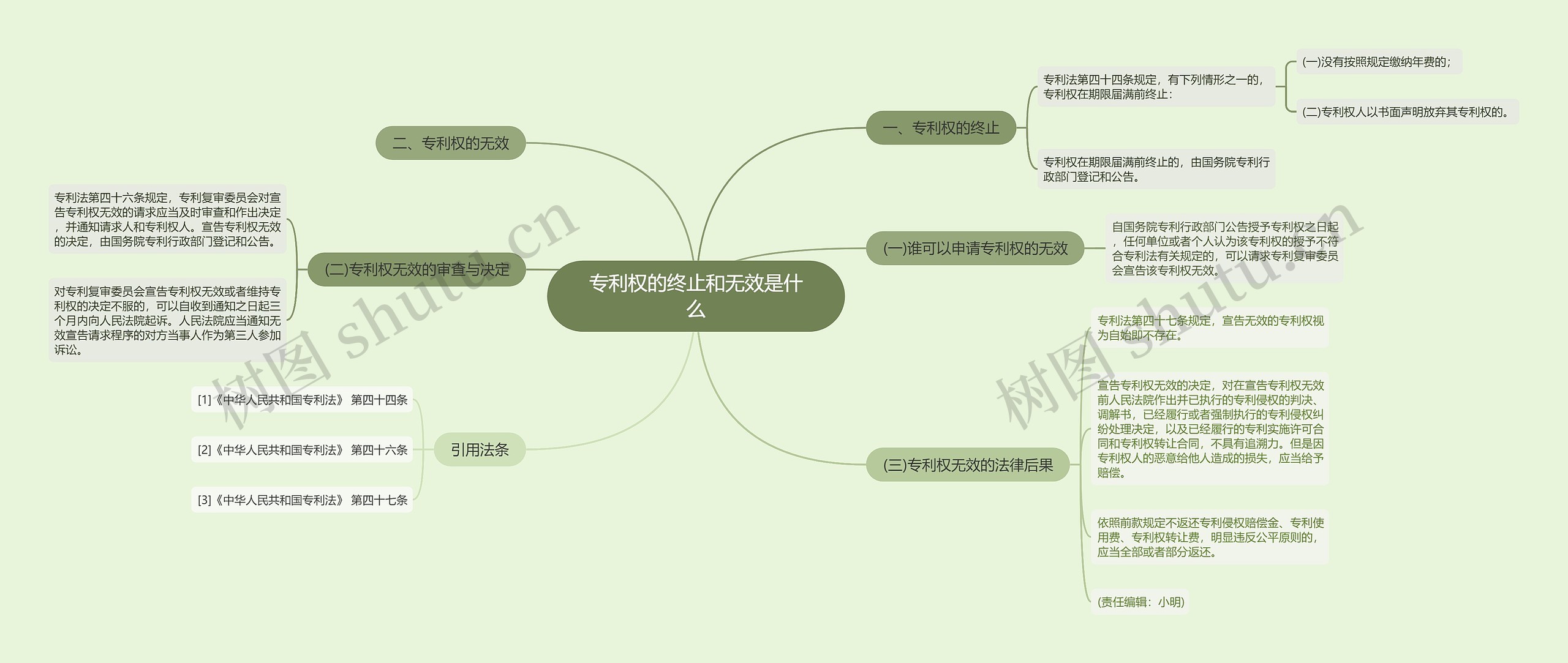 专利权的终止和无效是什么思维导图