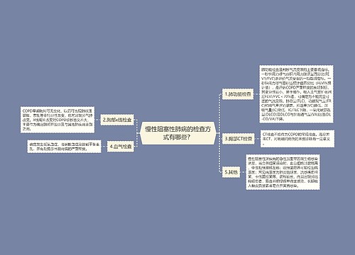 慢性阻塞性肺病的检查方式有哪些？