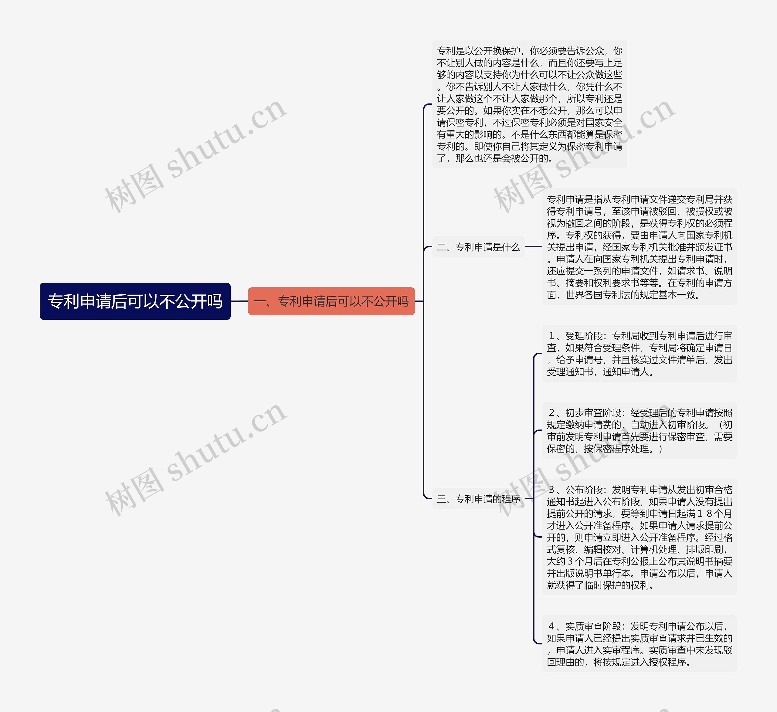 专利申请后可以不公开吗思维导图