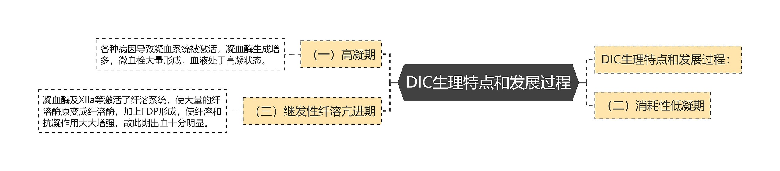 DIC生理特点和发展过程思维导图