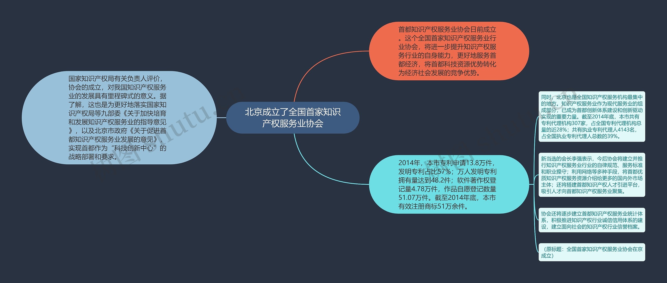 北京成立了全国首家知识产权服务业协会思维导图