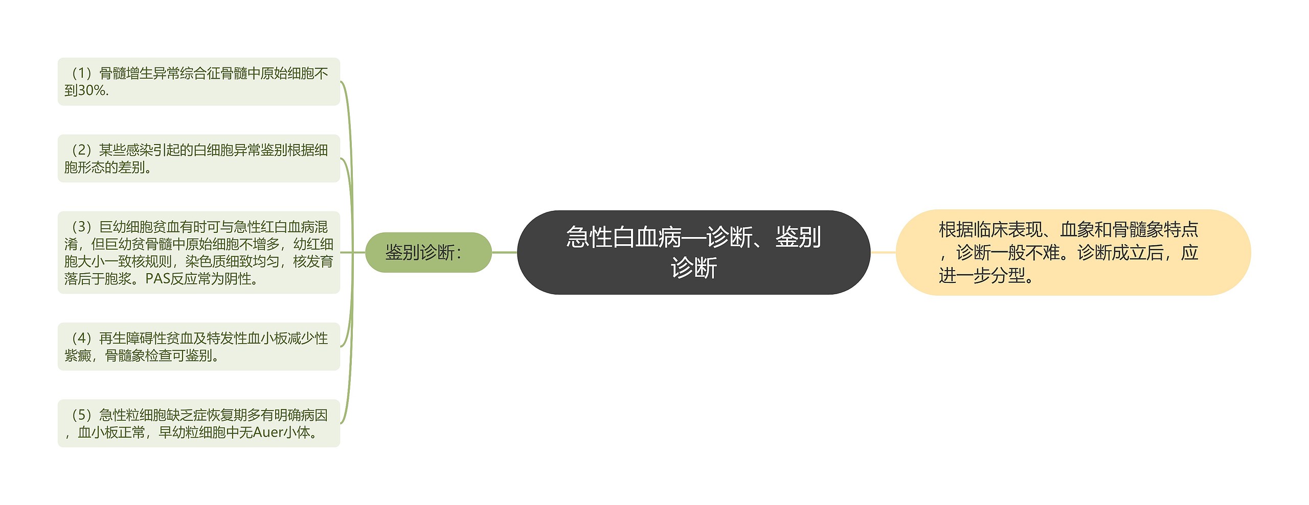 急性白血病—诊断、鉴别诊断思维导图