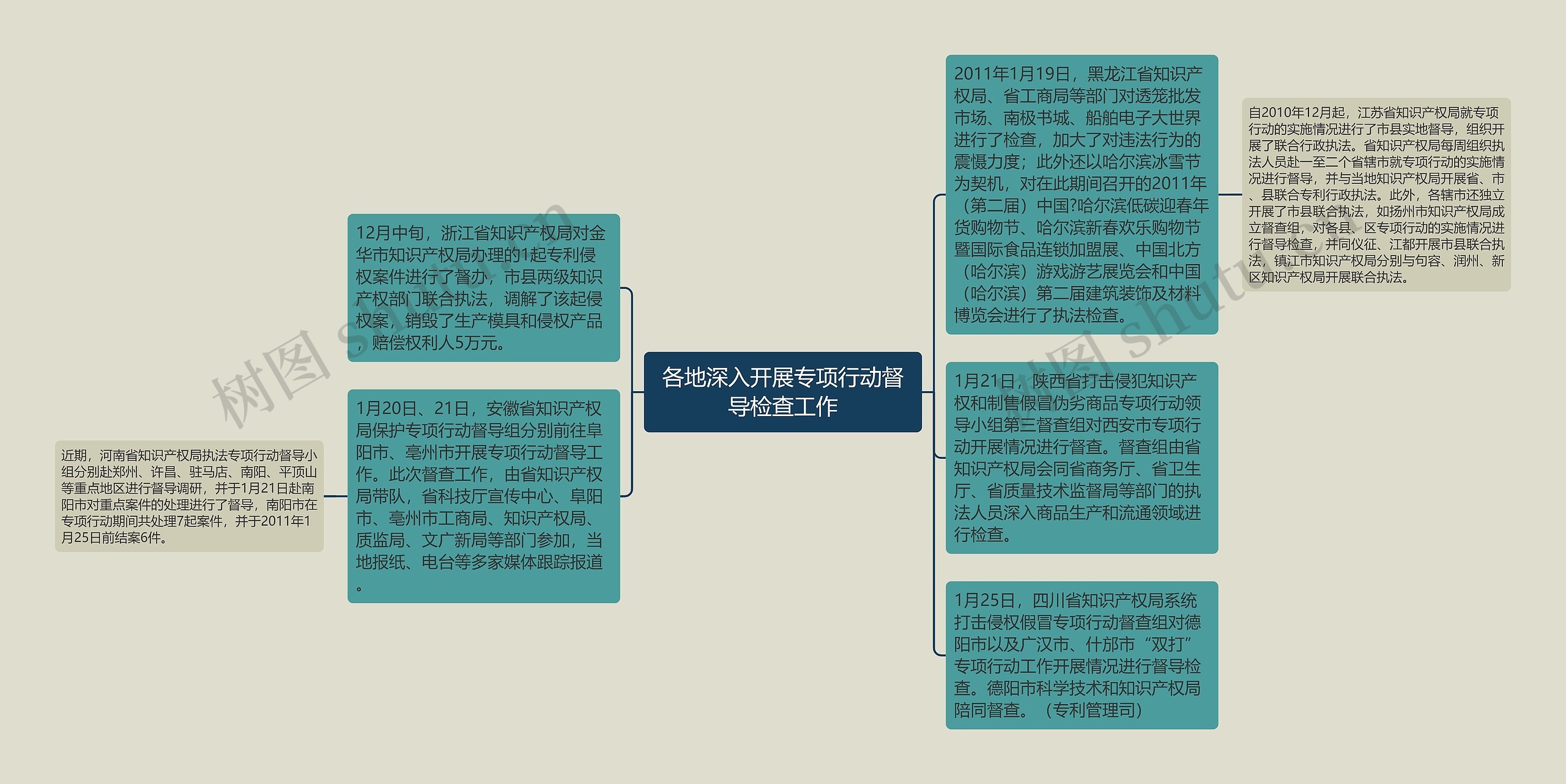 各地深入开展专项行动督导检查工作思维导图