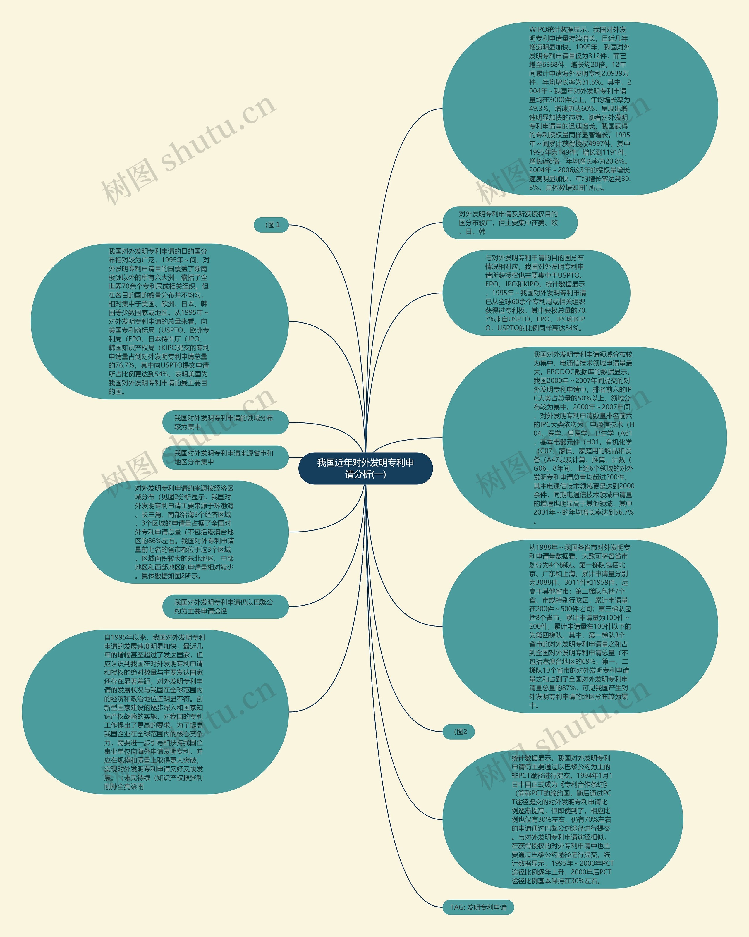 我国近年对外发明专利申请分析(一)思维导图