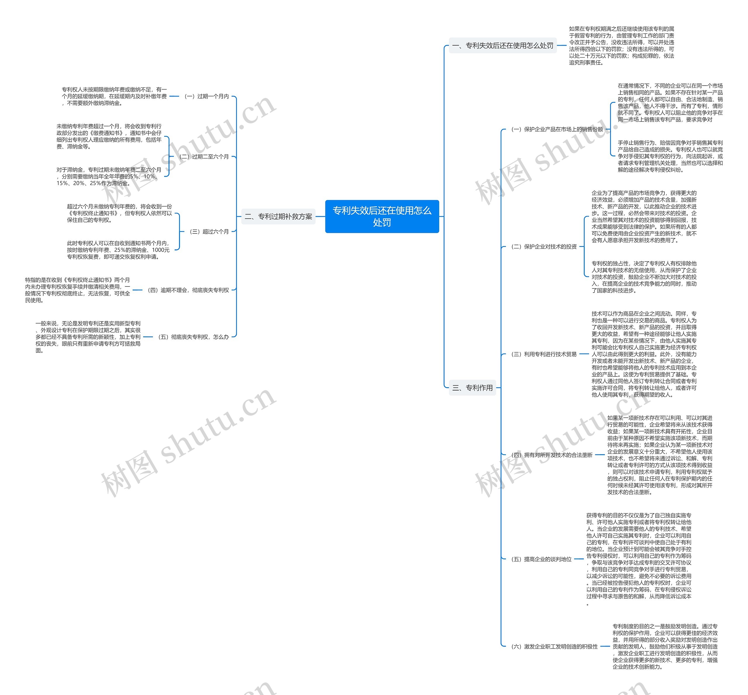 专利失效后还在使用怎么处罚思维导图