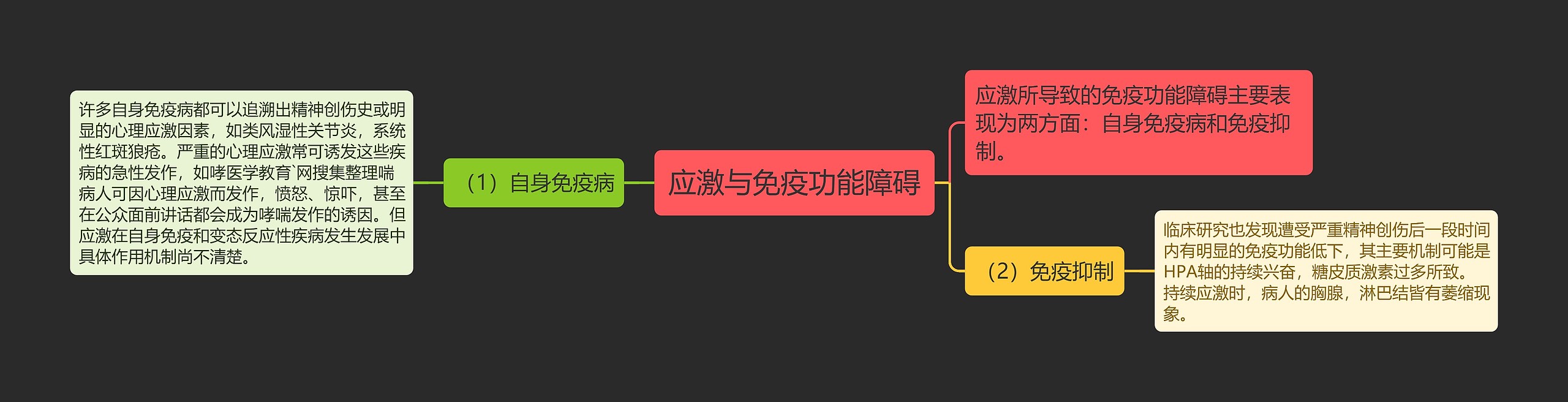 应激与免疫功能障碍思维导图