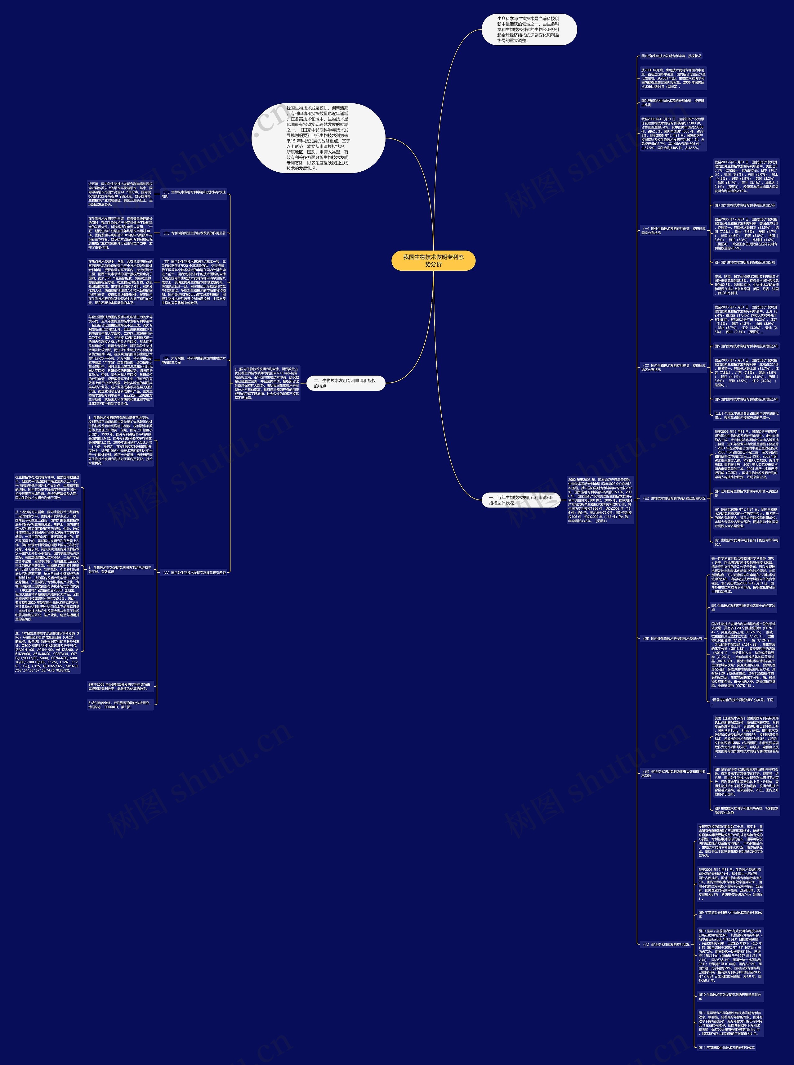 我国生物技术发明专利态势分析思维导图